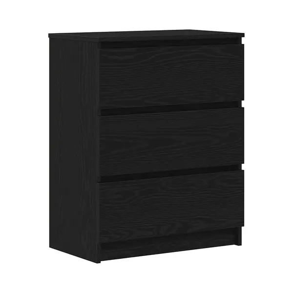VidaXL Sideboard Cabinet - Black Oak 60x35x76 Cm Engineered Wood - Modern Storage Unit For Living Room thumbnail