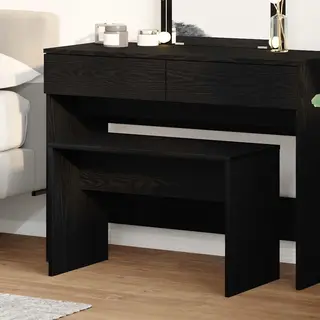 VidaXL Kleedstoel Zwart Eiken 70 X 35 X 45 Cm Bewerkt Hout