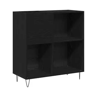 Vidaxl - Schallplattenschrank Mit Regal Schwarze Eiche 85 X 38 X 89 Cm