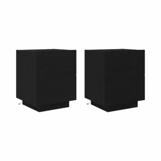 VidaXL Nachttisch 2 Pcs Schwarz Eichen-Optik 45 X 40 X 55 Cm