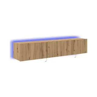 Vidaxl - Tv-wandregale Mit Led-lichtern 2 Stück Artisan Eiche 80x35x31 Cm