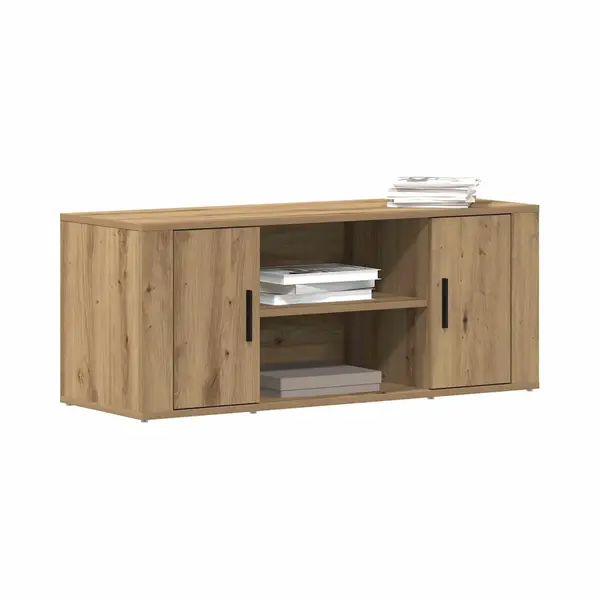 VidaXL Tv-Schränk Artisan-Eiche 100 X 35 X 40 Cm Holzwerkstoff, Moderner Wohnraum, Funktionaler Stauraum, Flacher Medienkonsole, Stylischer thumbnail