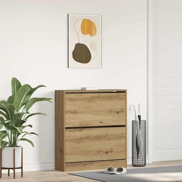 VidaXL Schuhschrank Geräucherte Eiche 80 X 21 X 87, 5 Cm Holzwerkstoff thumbnail