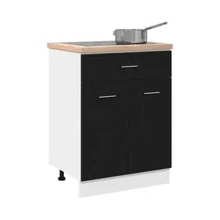 Vidaxl - Drawer Base Cabinet Black Oak 60 X 46 X 81.5 Cm Engineered Wood