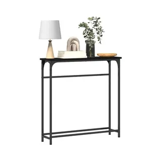 Konsolentisch Mit Regal Schwarze Eiche 75 X 19, 5 X 75 Cm Vidaxl