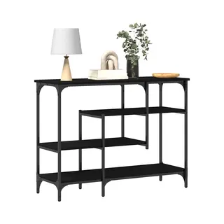 Konsolentisch Mit Regal Schwarze Eiche 100 X 35 X 75 Cm Vidaxl