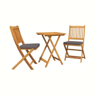 Garten Bistro Set 3 Pcs Braun Akazie Massivholz Vidaxl