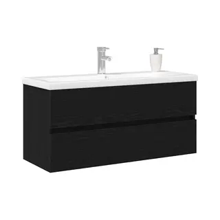Waschbeckenunterschrank Schwarz Eichen-optik 100 X 39 X 62 Cm Vidaxl