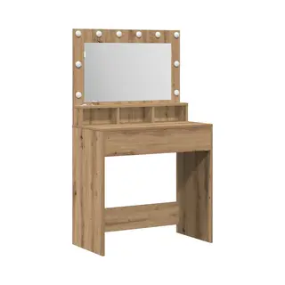 VidaXL Dressing Table Artisan Oak 79 X 41 X 135 Cm Engineered Wood, Modern Bedroom Vanity Table, Rectangular Storage, Elegant Grooming Station, Makeup