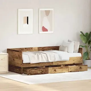 Tagesbettgestell Mit Schubladen Altholz 90 X 200 Cm Vidaxl