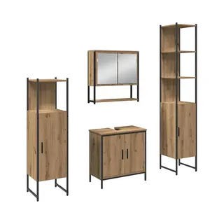 Badezimmermöbel Set Mit Speicher 4 Pcs Braun 33 X 33 X 185.5 Cm Vidaxl