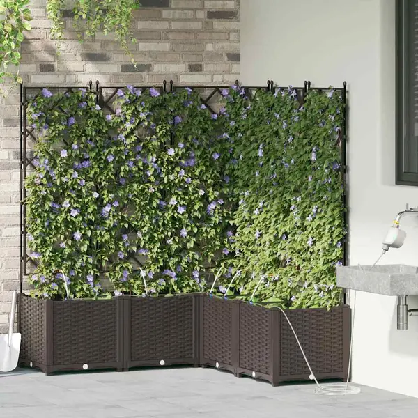 VidaXL Garten-Pflanzgefäß 5 Pcs Braun Stahl thumbnail