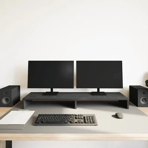 VidaXL Monitorständer Monitorständer Schwarz Eichen-Optik 100x27x10 Cm Holzwerkstoff thumbnail