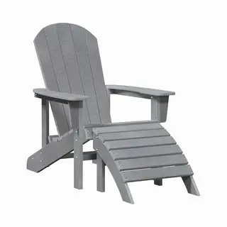Adirondack-stuhl Hellgrau 74 X 82 X 92 Cm Plastik Vidaxl