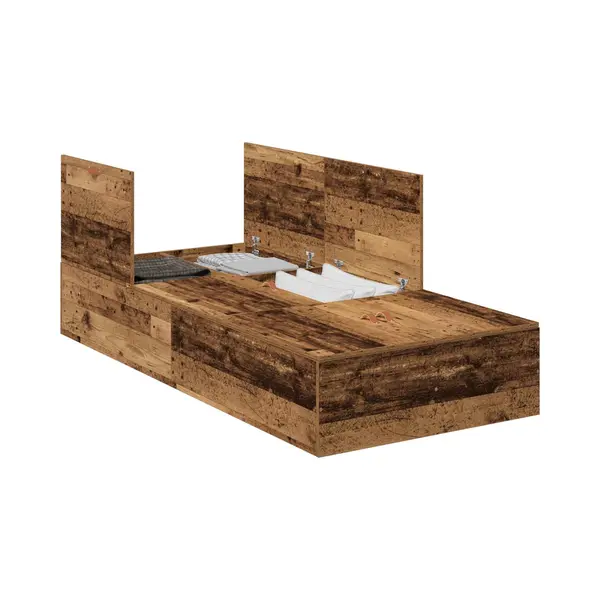 Aufbewahrungsbettgestell Altholz 100 X 200 Cm Holzwerkstoff Vidaxl thumbnail