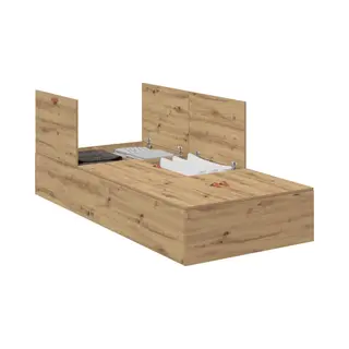 Bettgestell Mit Speicher Eiche Handwerklich 200 X 100 X 31.5 Cm Vidaxl