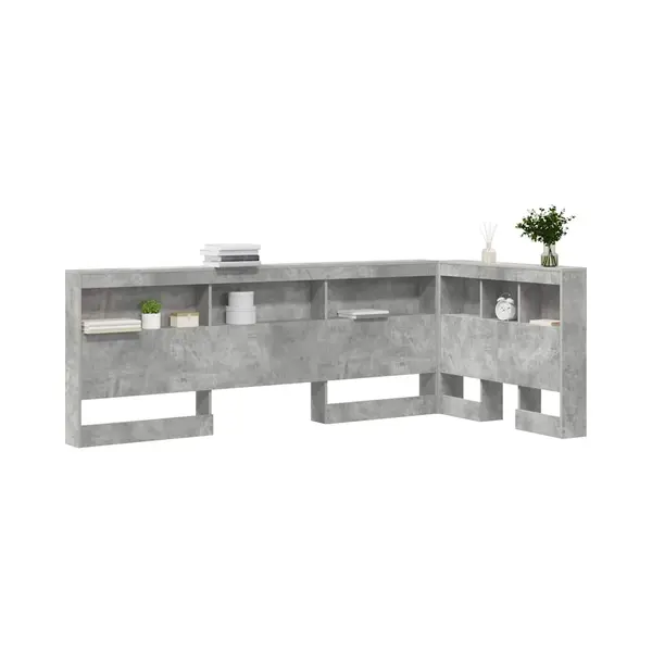 Stauraum-kopfteil Mit Regal Betongrau 80 Cm Holzwerkstoff Vidaxl thumbnail