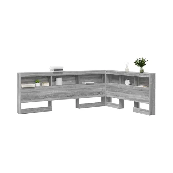 Stauraum-kopfteil Mit Regal Grau Sonoma 135 Cm Holzwerkstoff Vidaxl thumbnail