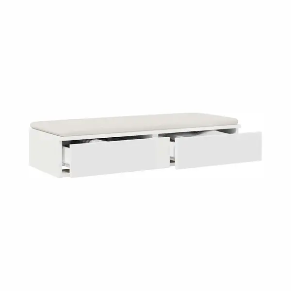 VidaXL Bed Drawers With Drawer White 90 X 36.5 X 16.5 Cm, Bedroom, Modern Nightstand, Small Storage Solution, Elegant Bedside Table, Compact thumbnail