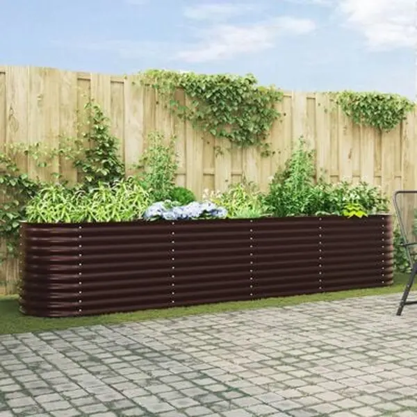 Garten-hochbeet Braun 400 X 80 X 81 Cm Stahl Vidaxl thumbnail