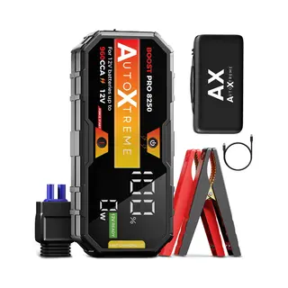 AutoXtreme Jumpstarter 12V Voor Auto – 960 Cca - Boost Pro 8250 – Starthulp Met Forcestart, Led-scherm & Powerbank – Incl. Zaklamp &
