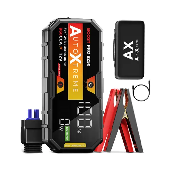 AutoXtreme Jumpstarter 12V Voor Auto – 960 Cca - Boost Pro 8250 – Starthulp Met Forcestart, Led-scherm & Powerbank – Incl. Zaklamp & thumbnail
