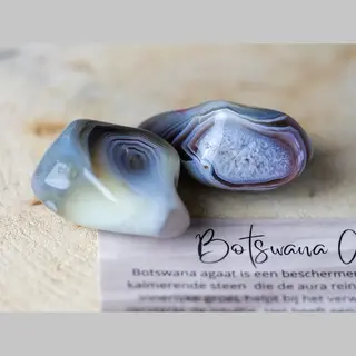 GemsByShy Botswana Agaat Trommelsteen, Edelsteen - Perfect Cadeau Voor Mannen En Vrouwen - Inclusief Uitleg - Spiritueel - Agate - Bescherming - Innerlijke