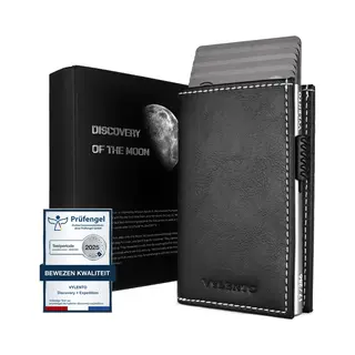 Vylento Limited Edition - Premium Pasjeshouder Uitschuifbaar - Rfid Kaarthouder Mannen & Vrouwen - 10 Pasjes - Muntvak Met Rits En Geldvak - Discovery