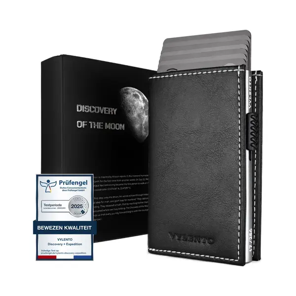 Vylento Limited Edition - Premium Pasjeshouder Uitschuifbaar - Rfid Kaarthouder Mannen & Vrouwen - 10 Pasjes - Muntvak Met Rits En Geldvak - Discovery thumbnail
