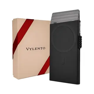 Vylento - Premium Magsafe Pasjeshouder Wallet Uitschuifbaar - Rfid Kaarthouder Mannen & Vrouwen - 6-7 Pasjes - Explore Magsafe Zwart