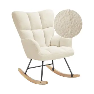 Sittt Schommelstoel - Relaxstoel Babykamer - Fauteuil - Voedingsstoel - Roomwit - Beige