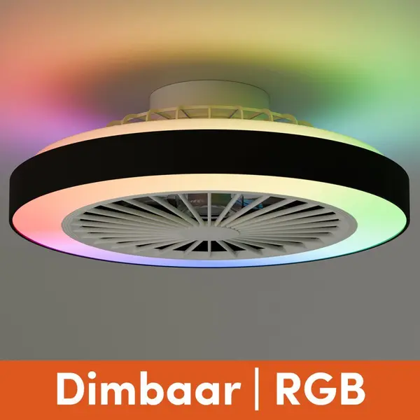 Nolt Deckenventilator - Mit Beleuchtung - Led Rgbw - Tuya Wifi Smart - Mit Fernbedienung - ⌀ 50cm - Schwarz thumbnail