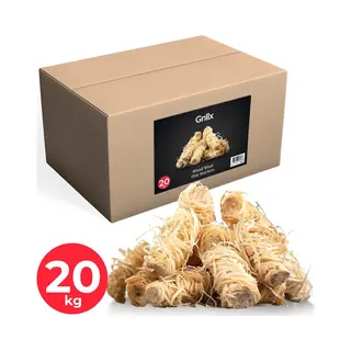 Grillx Aanmaakwokkels 20kg - Aanmaakkrullen ±1680 Stuks - Ecologische Aanmaakblokjes - Houtwol Aanmaak Wokkels - Bbq & Openhaard