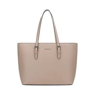 Eleganci® - Schooltas - Dames Tassen - Shopper - Tas Met Rits - Schoudertas - Handtas - Werktas - Geschikt Voor A4 - Beige