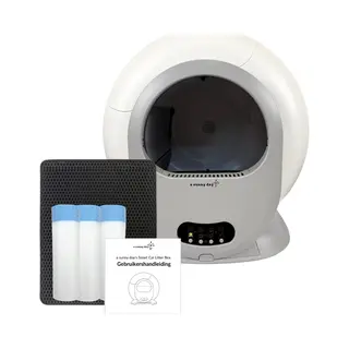 A Sunny Day Automatische Kattenbak Xxl - Inclusief 3 Rollen Afvalzakken, Krabmat En App - Zelfreinigende Kattenbak - Elektrische Kattenbak - 65 Liter
