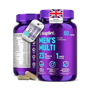 Suplint Multivitamin Capsules For Men – A-Z Vitamin & Mineral Complex – 60 Capsules For 60 Days – Multivitamin Tablets For Men – All-in-One Supplement