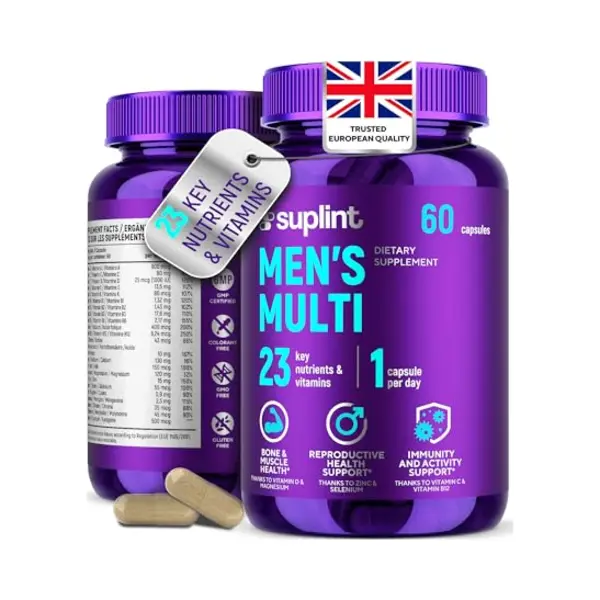Suplint Multivitamin Capsules For Men – A-Z Vitamin & Mineral Complex – 60 Capsules For 60 Days – Multivitamin Tablets For Men – All-in-One Supplement thumbnail
