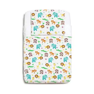 3-delige Wieg Beddengoed Set – Jungle | Hoeslaken 83x50 Cm + Dekbedovertrek + Kussensloop