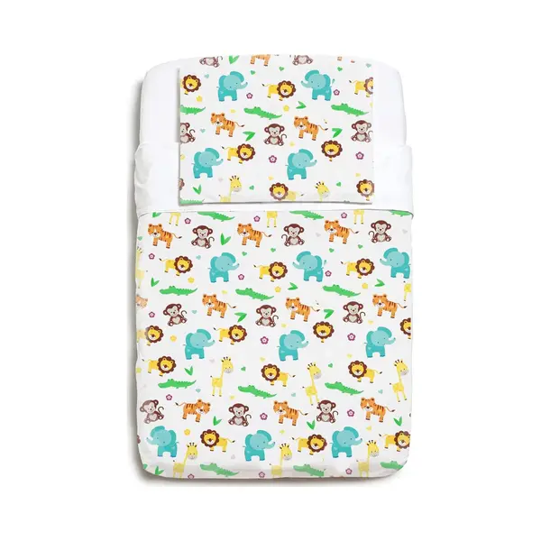 3-delige Wieg Beddengoed Set – Jungle | Hoeslaken 83x50 Cm + Dekbedovertrek + Kussensloop thumbnail