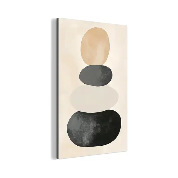 MuchoWow Aluminium Schilderij 60x90 Cm - Wanddecoratie Metaal - Japandi - Wabi Sabi - Beige - Metalen Muurdecoratie Woonkamer - Decoratie Industrieel - Foto Op thumbnail
