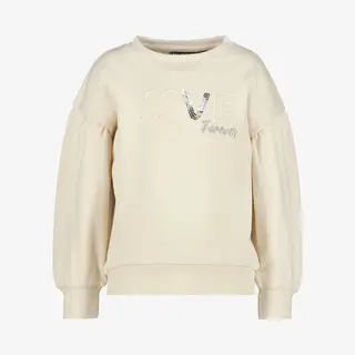 TwoDay Meisjes Sweater Met Tekst En Pailletjes Beige - Maat 98