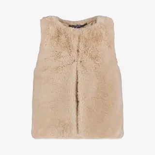 TwoDay Meisjes Gilet Van Imitatiebont Beige - Maat 158/164