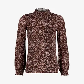 TwoDay Meisjes Top Met Lange Mouwen En Panterprint Bruin - Maat 170/176