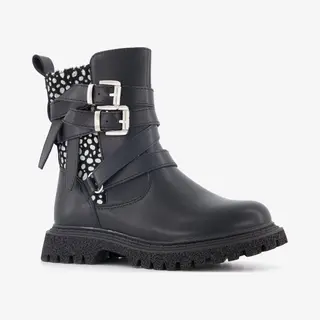 Blue Box Meisjes Biker Boots Met Stippen Zwart - Maat 33