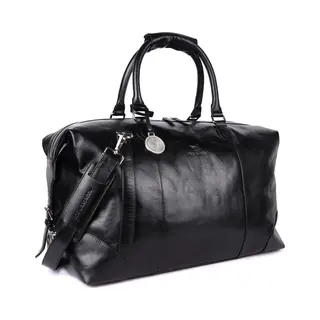 De Lamassu® (Rafael) Reistas Van Echt Leer – Unisex Weekender 50 × 35 × 28 Cm – Verstelbare Schouderriem, Uitbreidbaar Met Zijdelingse Gespen,