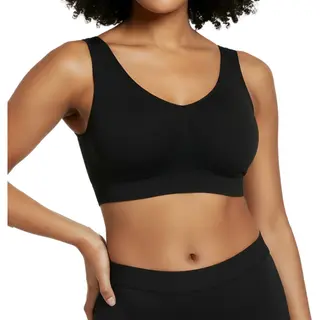 Shapetape Comfort Bh Zonder Beugel - Maat Xl - Zwart - Met Uitneembare Bh Vulling - Bamboe Bh - Extra Comfortabele Sport Bh - Zwangerschaps Bh - Beugelloze Bh -