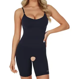 Shapetape Corrigerende Body Met Pijpjes Dames - Zwart - Maat 3XL - Naadloos - Open Kruis - Corrigerende Bodysuit Dames - Onzichtbare Body - Bodysuit Zonder