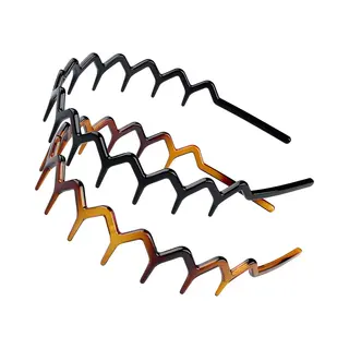 HobbySter Haarband Dames - Diadeem - Zigzag Haarband - Geschikt Voor Hardlopen - Haaraccessoires - Zwart En Bruin - 2 Stuks