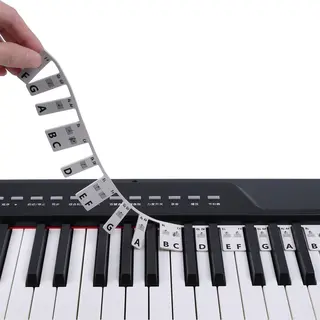HobbySter Silikon Klavier Aufkleber Abnehmbar - 88 Tasten - Keyboard Aufkleber - Wiederverwendbar - Schwarz