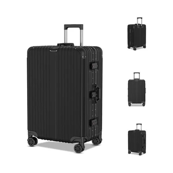 V Voyagoux Voyagoux Koffer - 114L, Hartschalenkoffer Groß, Tsa-Schloss, Aluminium, Reisekoffer Mit Rollen, 4X Airwheel-System Rollen, Robust Und Leichtgewicht thumbnail